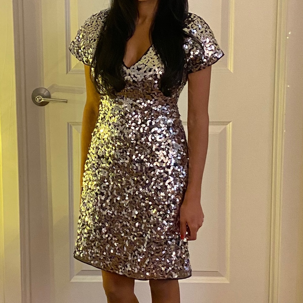 Gianni Bini silver sequin dress